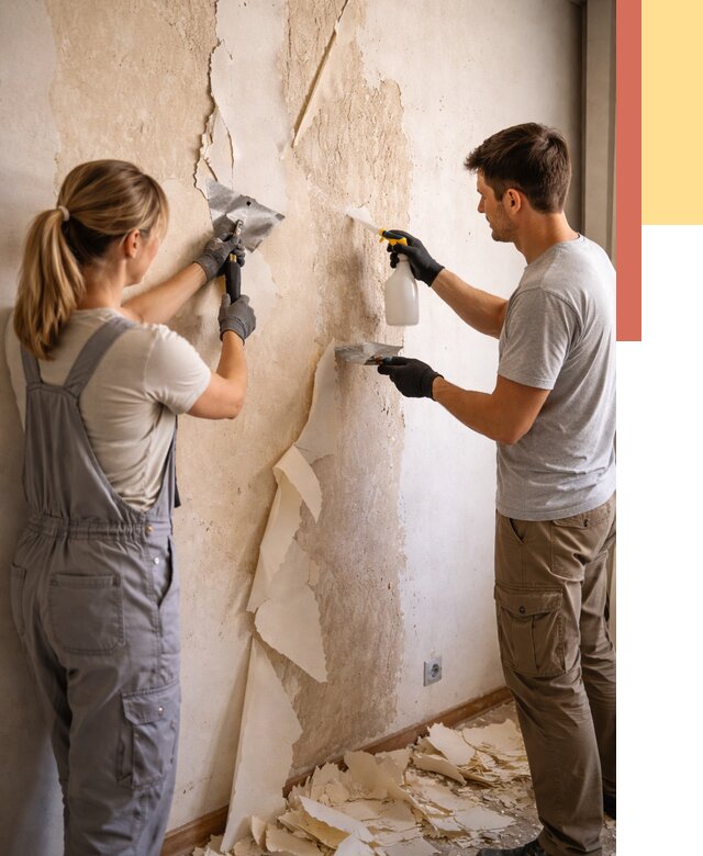 Снятие старых обоев в Алексине от 5769 руб. под ключ недорого | ОТДЕЛОЧНИК-Лкс