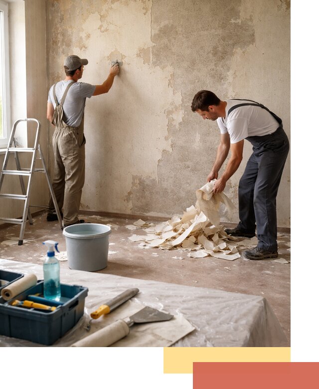 Снятие старых обоев в Алексине быстро и качественно