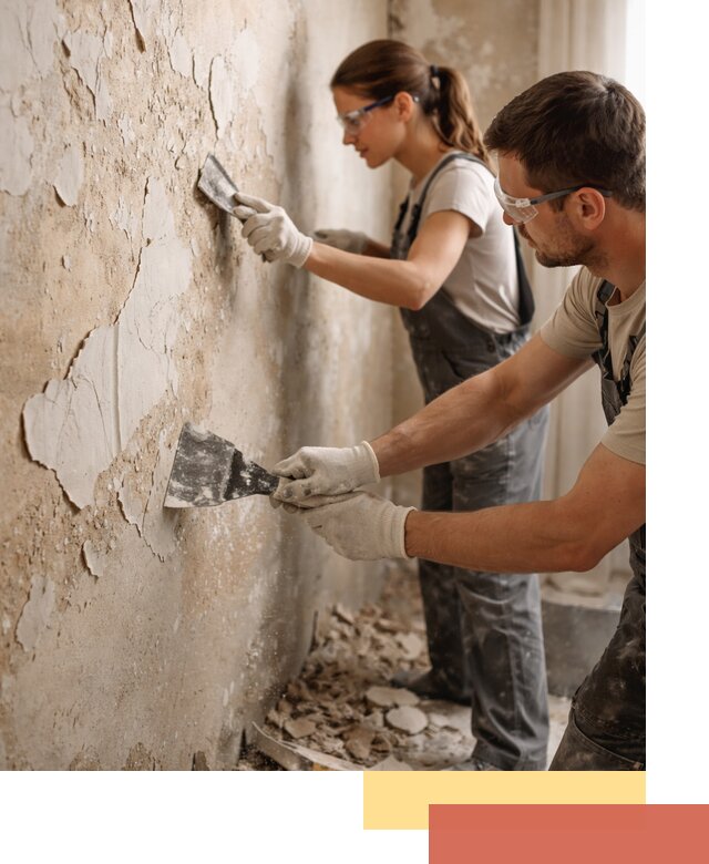 Снятие старой шпаклевки и подготовка поверхностей в Алексине