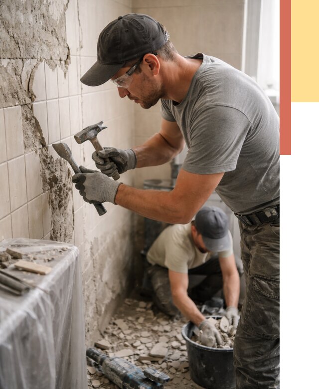 Демонтаж плитки со стен в Алексине от 934 руб. — быстро и недорого | ОТДЕЛОЧНИК-Лкс