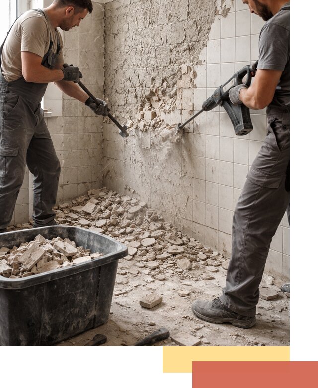 Демонтаж плитки со стен в Алексине быстро и аккуратно