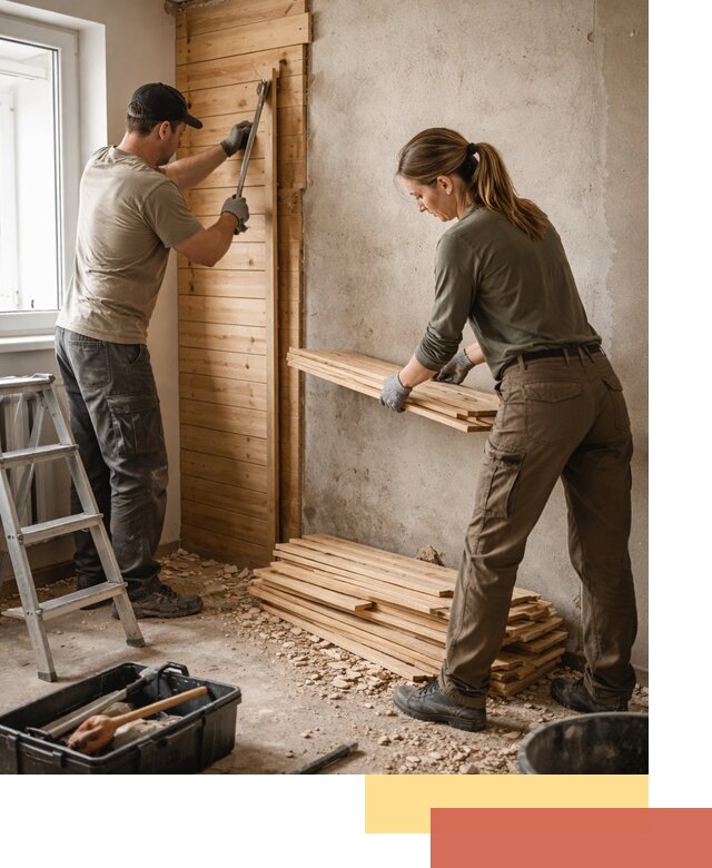 Демонтаж вагонки со стен в Алексине — профессиональный демонтаж