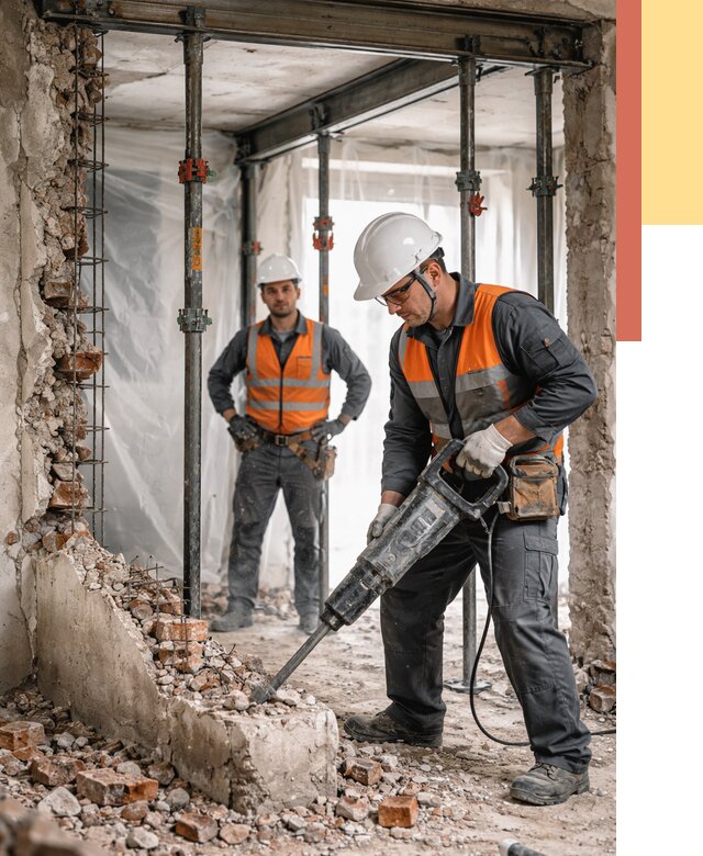 Снос несущих стен в Алексине от 11263 руб. — демонтаж несущей стены под ключ | ОТДЕЛОЧНИК-Лкс