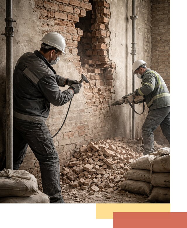 Демонтаж кирпичных стен в Алексине быстро и безопасно