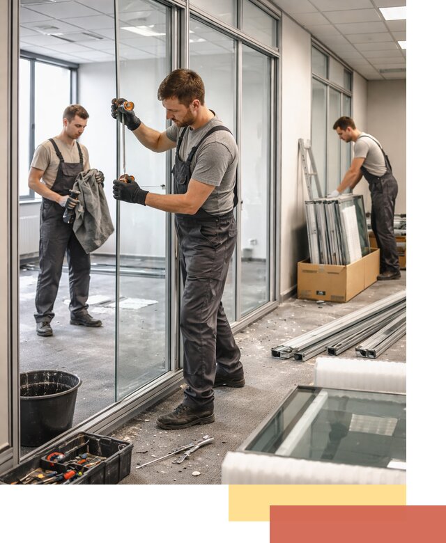 Демонтаж стеклянных перегородок в Алексине быстро и безопасно