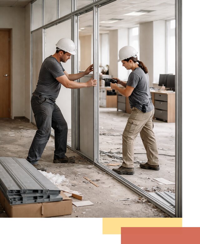 Демонтаж алюминиевых перегородок в Алексине быстро и аккуратно