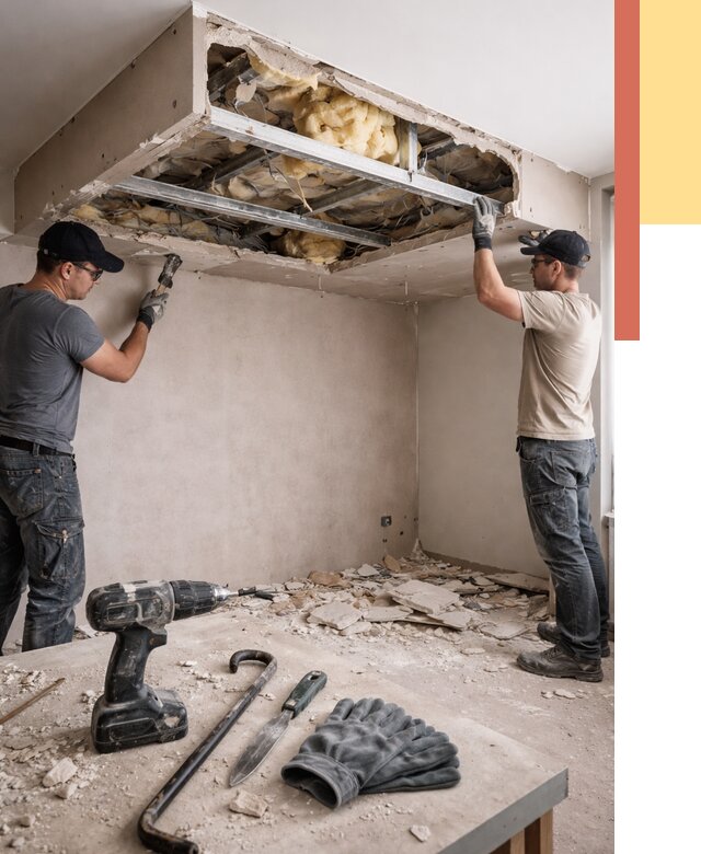 Демонтаж короба из гипсокартона в Алексине от 1670 руб. — быстро и недорого | ОТДЕЛОЧНИК-Лкс