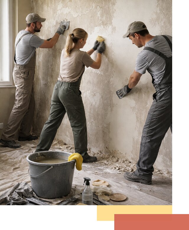 Очистка стен от клея и грунтовки в Алексине качественно и быстро