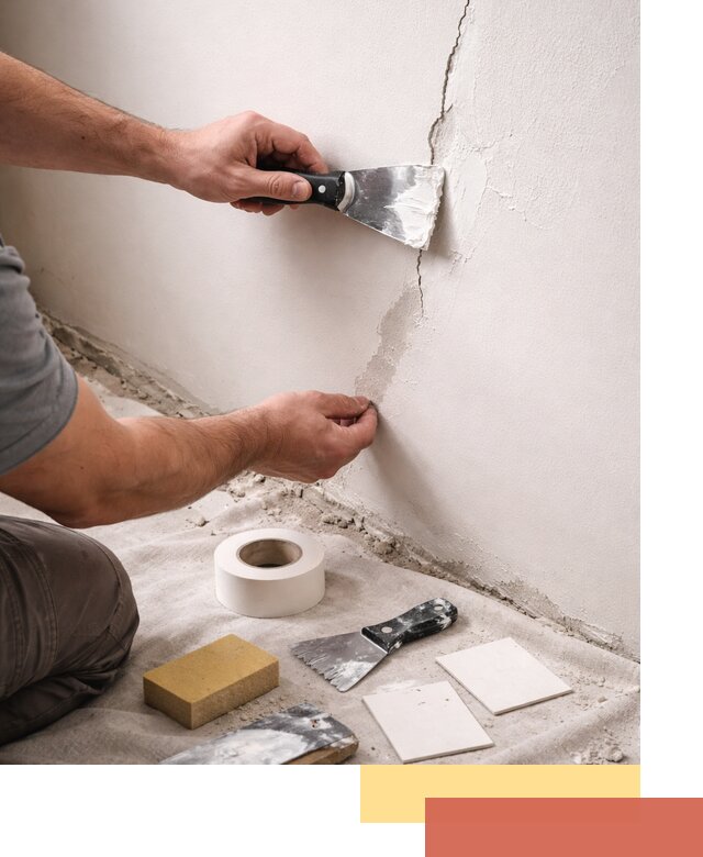 Заделка трещин и сколов в стенах и потолках в Алексине