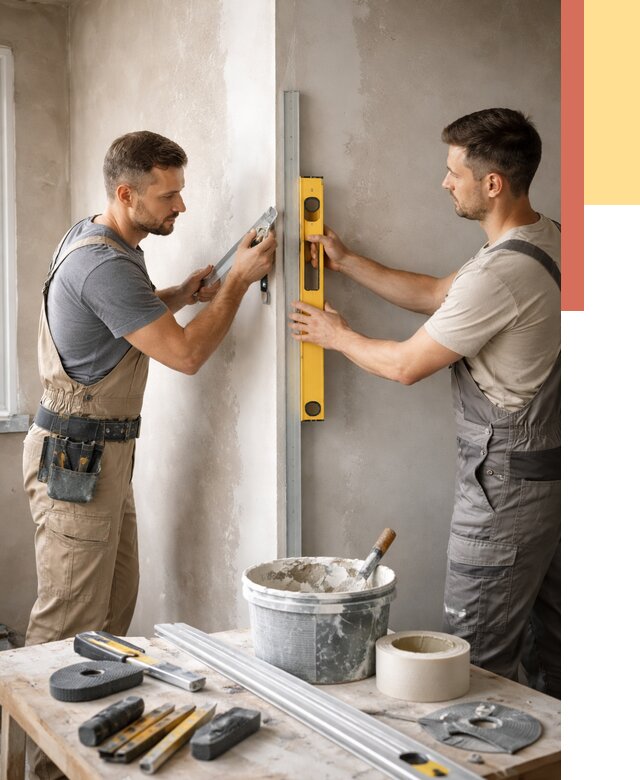 Выведение углов стен в Алексине от 2033 руб. быстро и недорого | ОТДЕЛОЧНИК-Лкс