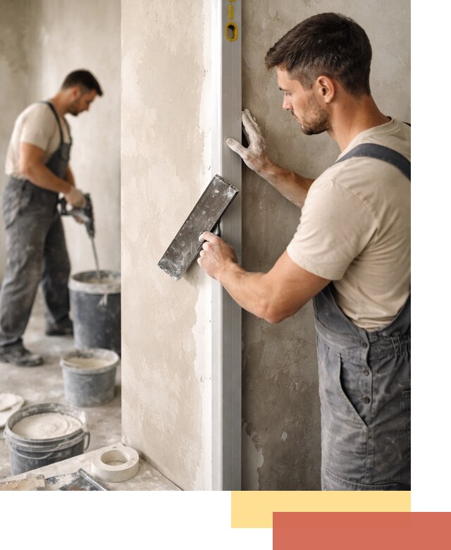 Выведение углов стен в Алексине: монтаж и оштукатуривание