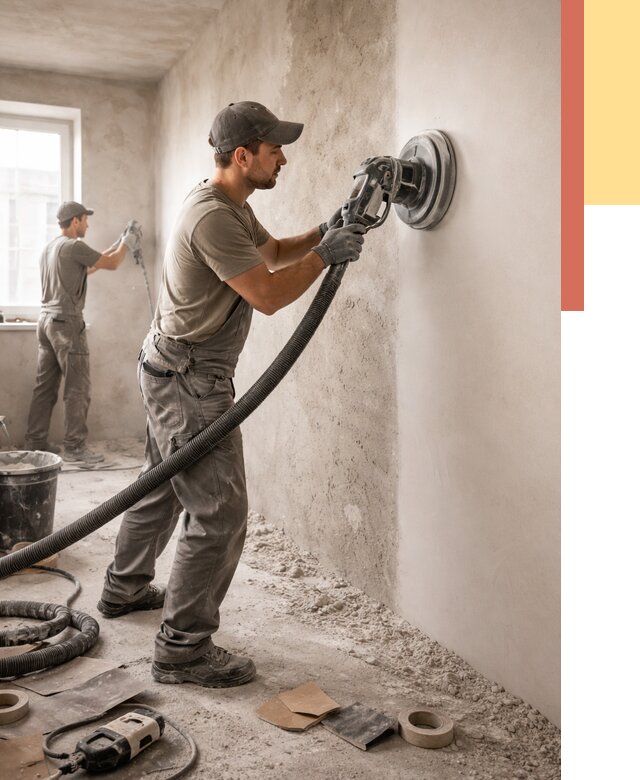 Шлифовка стен в Алексине от 1319 руб/м2 — быстро и недорого | ОТДЕЛОЧНИК-Лкс