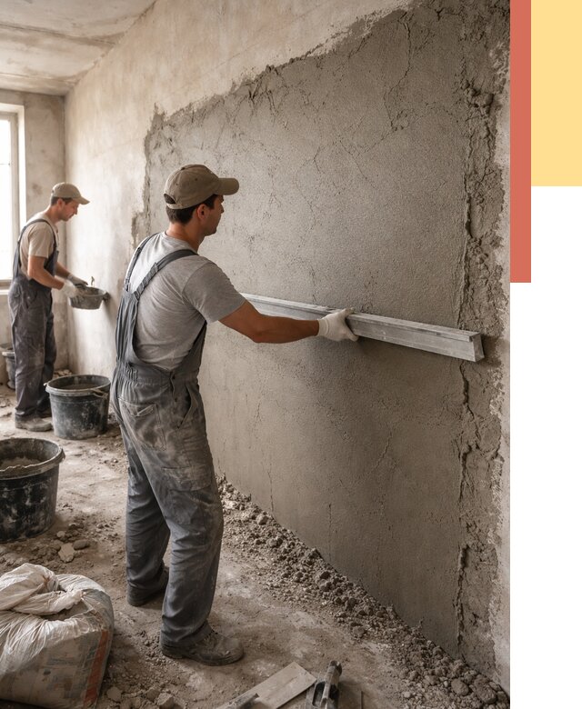 Цементная штукатурка стен в Алексине от 4945 руб/м2 — быстро и недорого | ОТДЕЛОЧНИК-Лкс