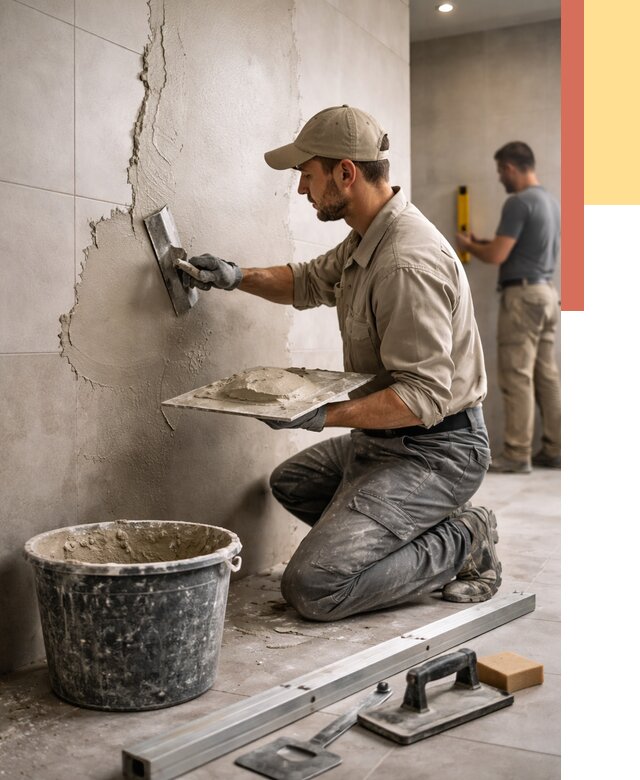 Штукатурка стен в ванной в Алексине от 4945 руб./м² — выравнивание под ключ | ОТДЕЛОЧНИК-Лкс