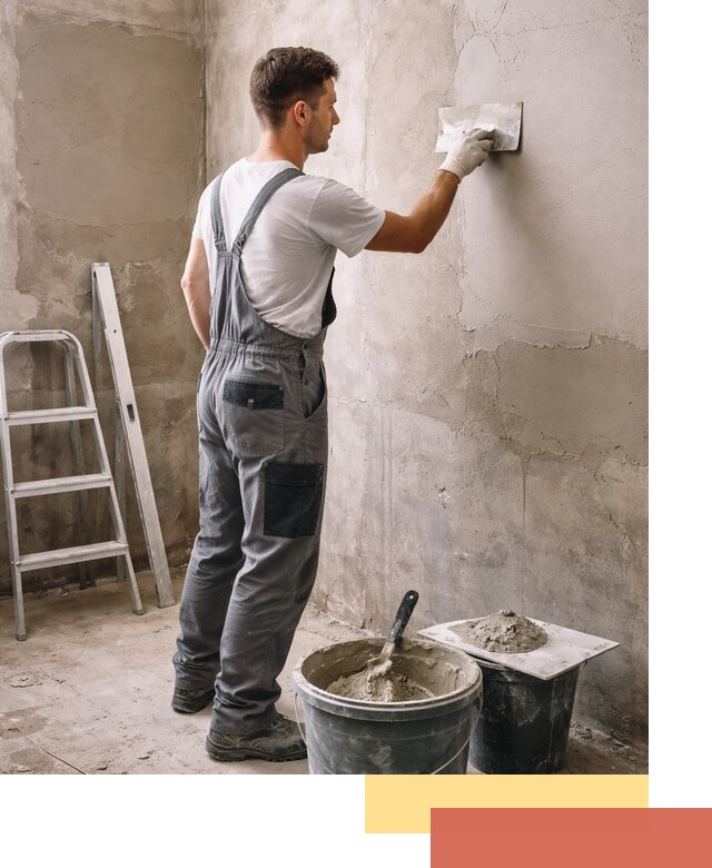 Штукатурка стен в ванной под ключ в Алексине