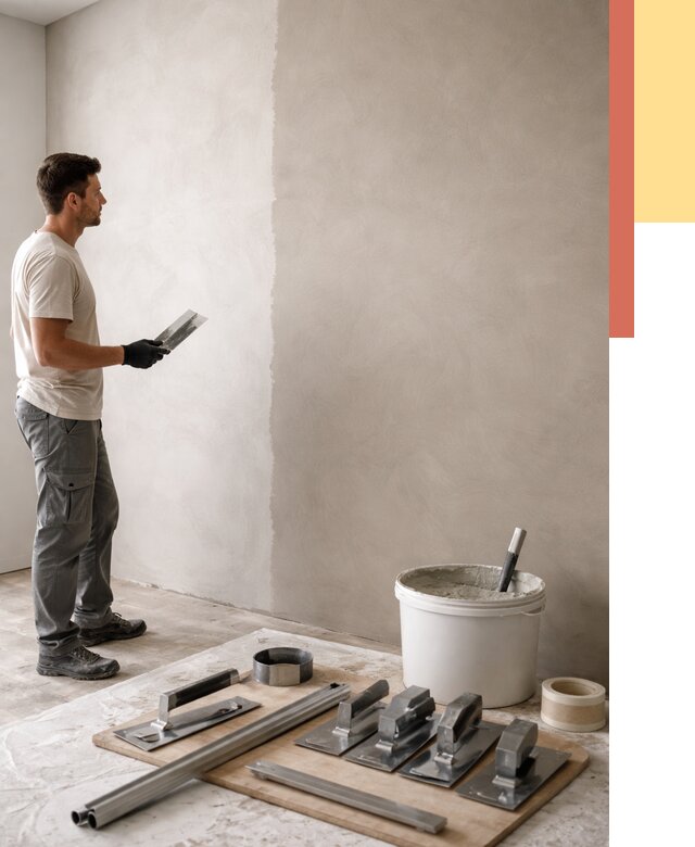 Нанесение микроцемента на стены в Алексине от 3516 руб./м2 под ключ | ОТДЕЛОЧНИК-Лкс