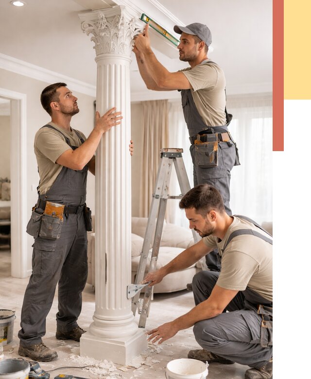 Установка декоративных колонн в Алексине от 13186 руб. под ключ | ОТДЕЛОЧНИК-Лкс