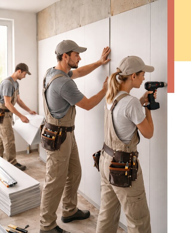 Монтаж ПВХ панелей на стены в Алексине от 494 руб/м2 — быстро и недорого | ОТДЕЛОЧНИК-Лкс