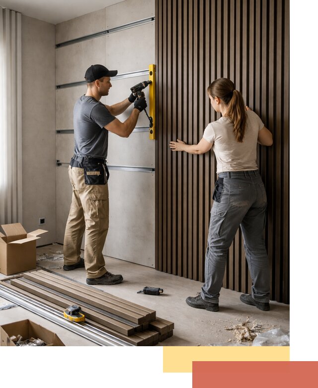 Монтаж реечных панелей на стены в Алексине