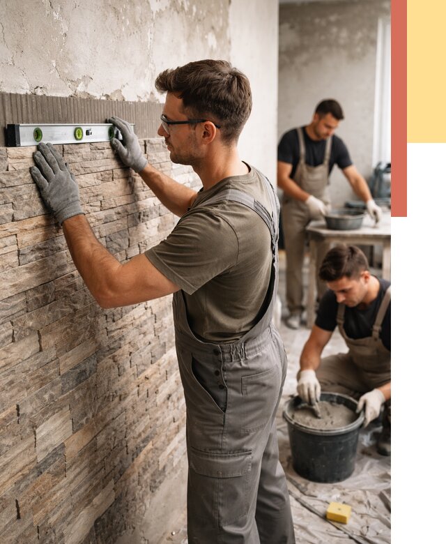 Монтаж искусственного камня в Алексине от 4945 руб. под ключ | ОТДЕЛОЧНИК-Лкс