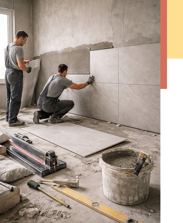 Облицовка стен керамогранитом в Алексине от 4615 руб./м² — услуги под ключ | ОТДЕЛОЧНИК-Лкс