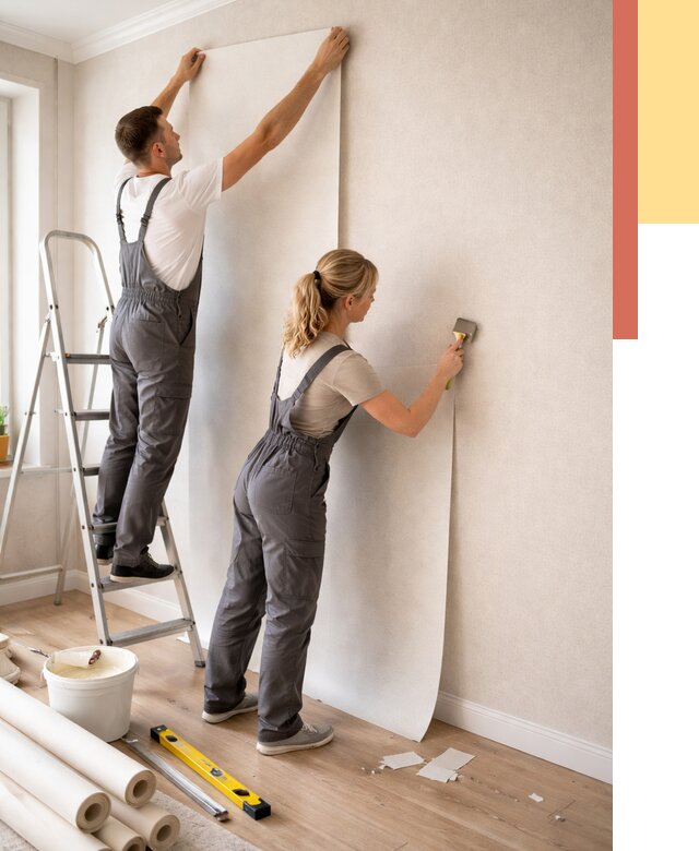 Поклейка флизелиновых обоев в Алексине от 6593 руб. | Быстро и недорого — ОТДЕЛОЧНИК-Лкс