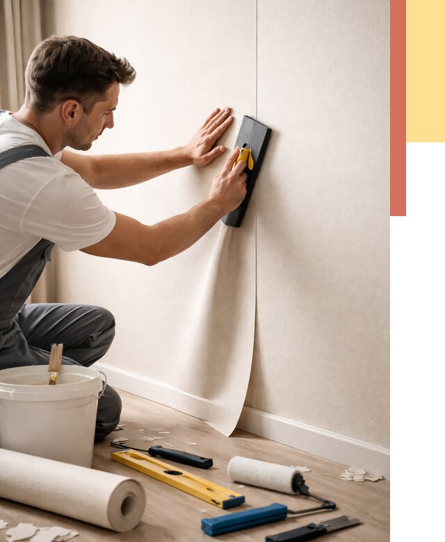 Поклейка виниловых обоев в Алексине от 4945 руб. | Быстро и недорого — ОТДЕЛОЧНИК-Лкс