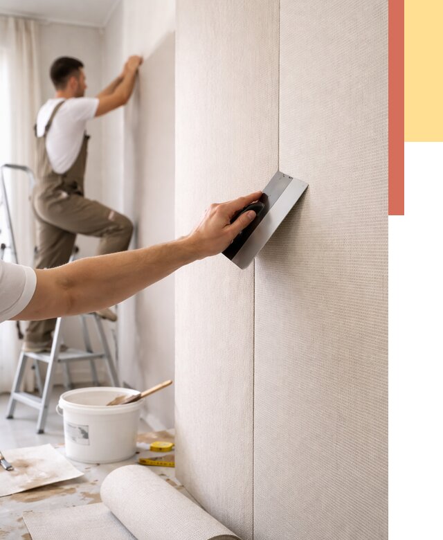 Поклейка текстильных обоев в Алексине от 4945 руб. под ключ | ОТДЕЛОЧНИК-Лкс