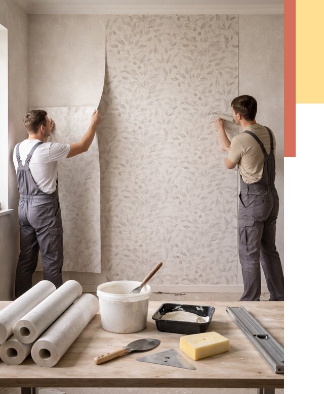 Поклейка обоев с подбором рисунка в Алексине от 3846 руб. | ОТДЕЛОЧНИК-Лкс - быстро и недорого