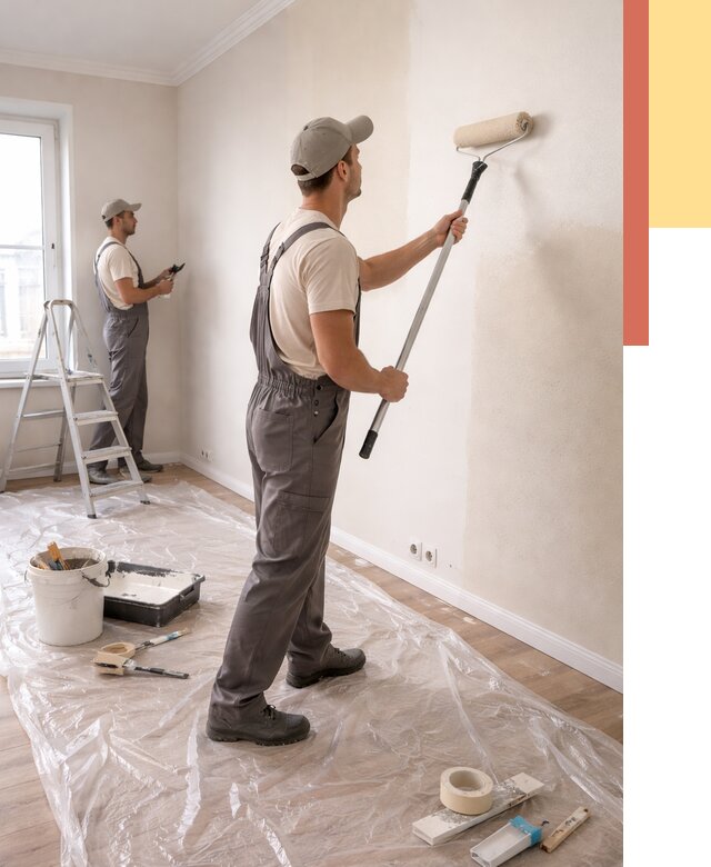 Покраска стен акриловой краской в Алексине от 3846 руб./м² — быстро и недорого | ОТДЕЛОЧНИК-Лкс