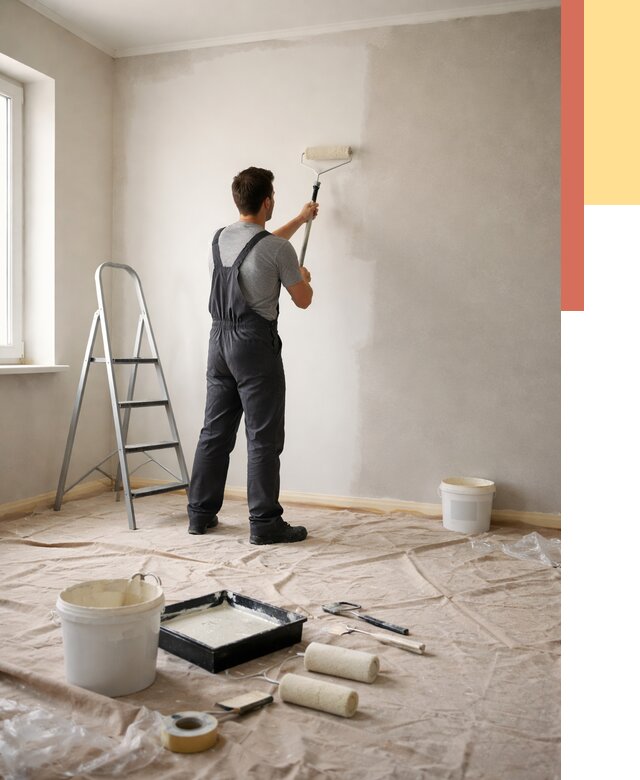 Покраска стен моющейся краской в Алексине от 385 руб./м² — быстро и недорого | ОТДЕЛОЧНИК-Лкс