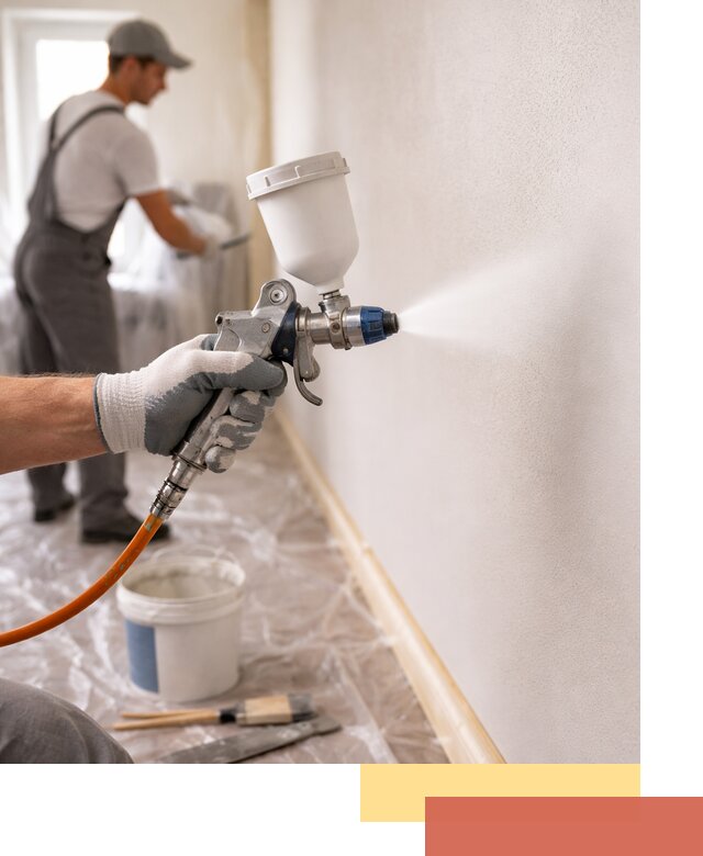 Покраска стен краскопультом в Алексине быстро и качественно