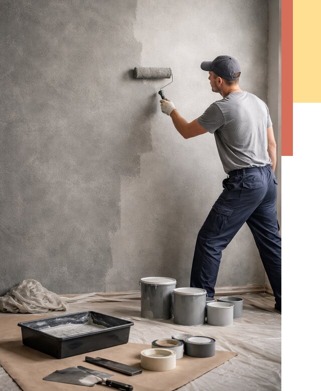 Покраска стен под бетон в Алексине от 714 руб. за м2 — быстро и недорого | ОТДЕЛОЧНИК-Лкс