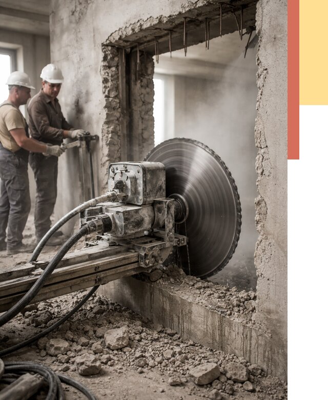 Алмазная резка проемов в Алексине от 4945 руб. быстро и недорого | ОТДЕЛОЧНИК-Лкс