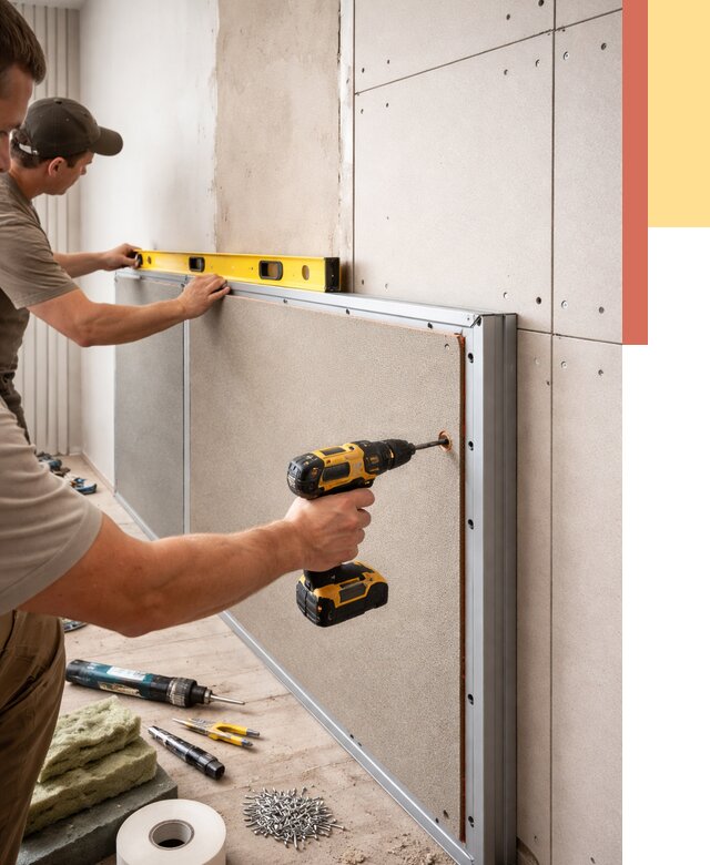 Шумоизоляция стен панелями ЗИПС в Алексине от 2417 руб./м² под ключ | ОТДЕЛОЧНИК-Лкс