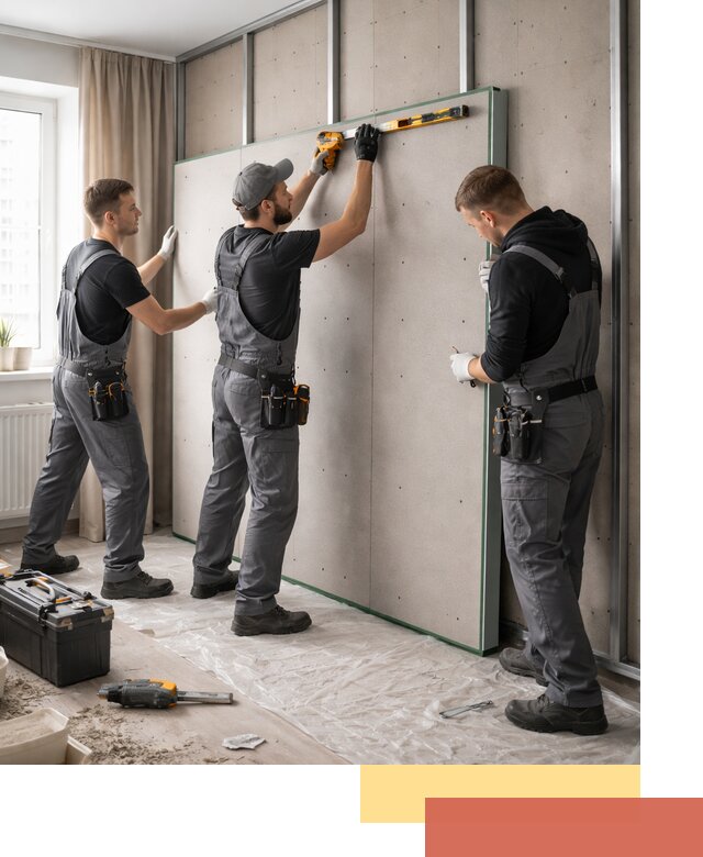 Шумоизоляция стен панелями ЗИПС в Алексине для жилых и коммерческих помещений