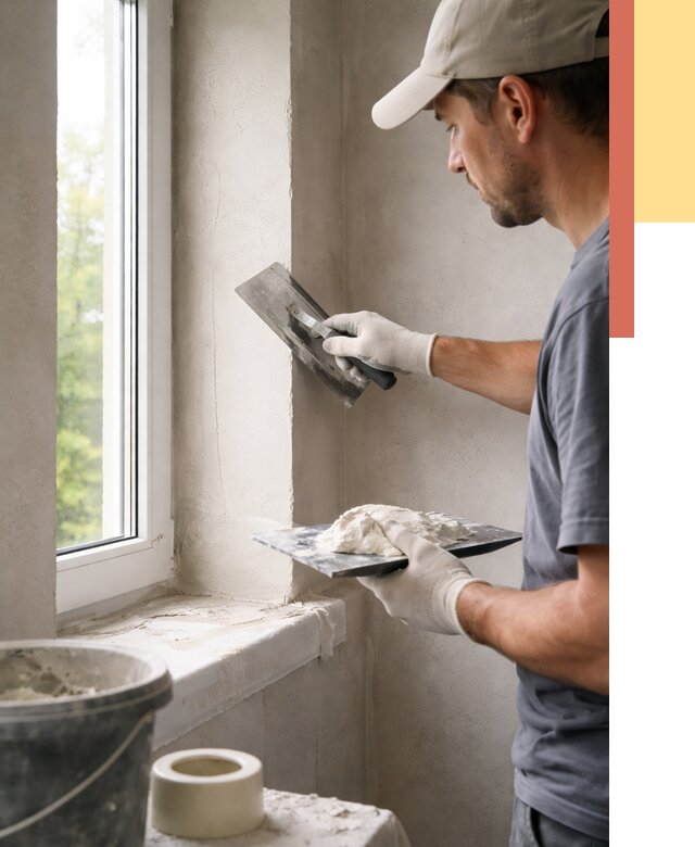 Штукатурка откосов в Алексине от 4945 руб/м² — услуги и выравнивание под ключ | ОТДЕЛОЧНИК-Лкс