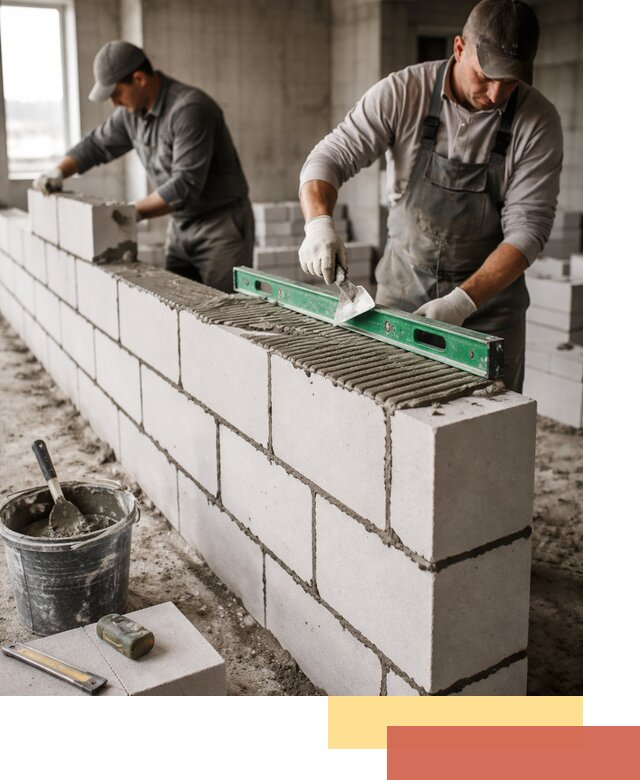 Кладка перегородок из газобетона в Алексине быстро и качественно