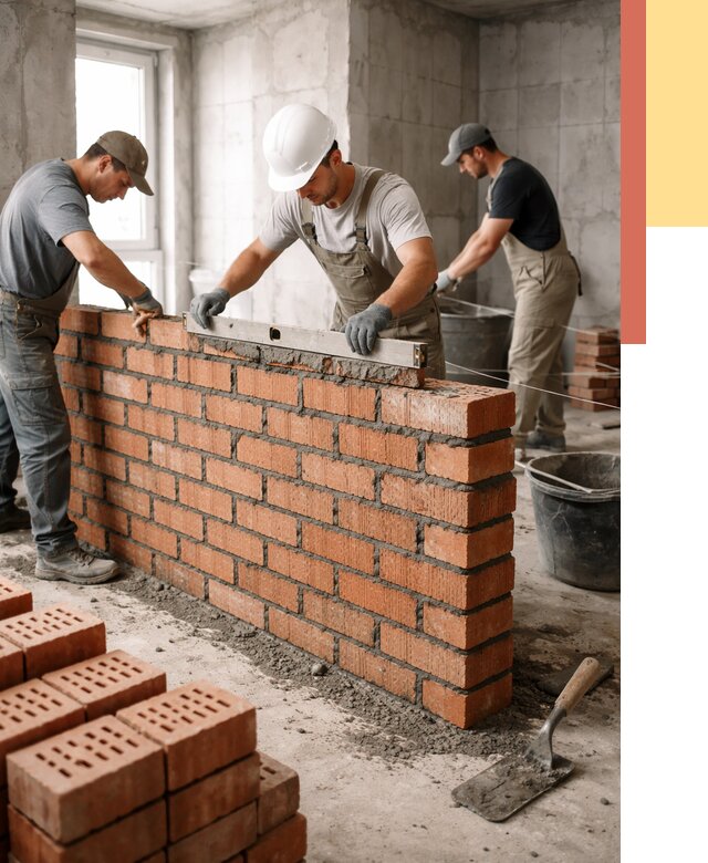 Кладка перегородок из кирпича в Алексине от 3846 руб. за м² | ОТДЕЛОЧНИК-Лкс