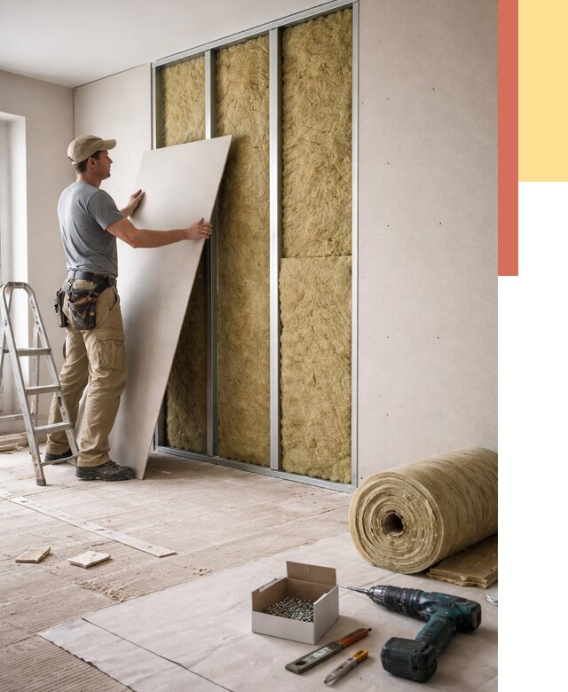 Перегородка из гипсокартона с шумоизоляцией в Алексине от 3428 руб. | ОТДЕЛОЧНИК-Лкс