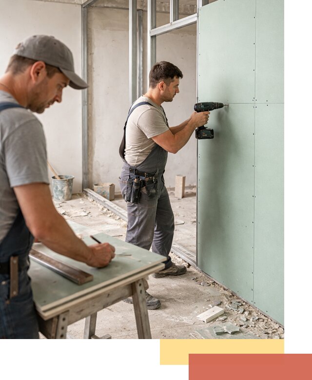 Перегородки из влагостойкого гипсокартона под ключ в Алексине