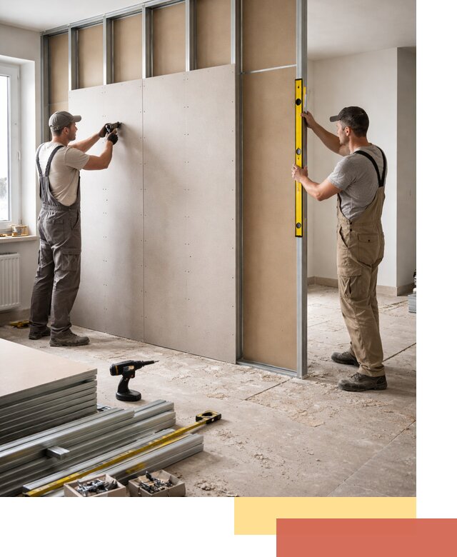 Зонирующая перегородка из гипсокартона под ключ в Алексине