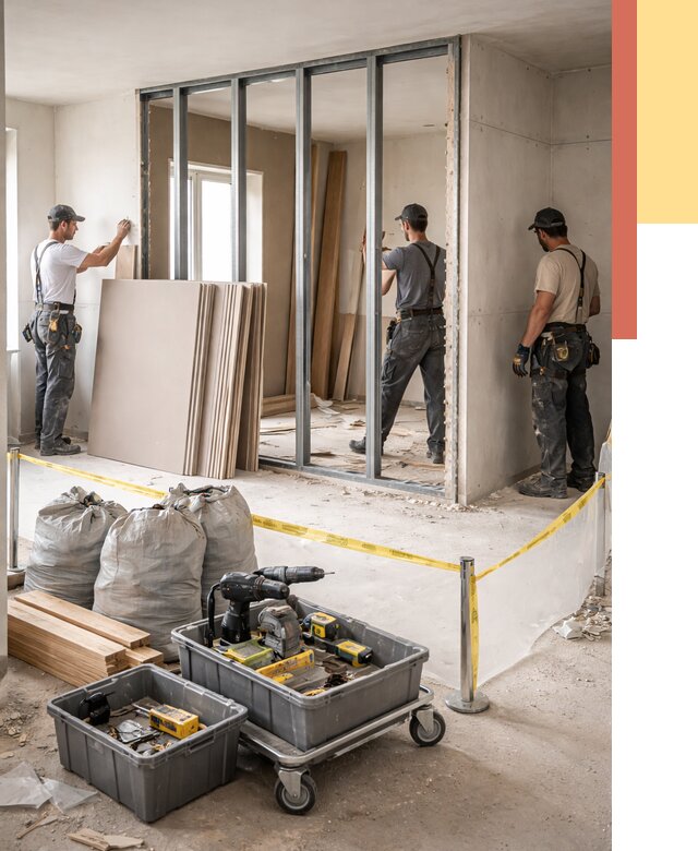 Перенос гипсокартонной перегородки в Алексине под ключ от 4945 руб. | Демонтаж и монтаж – ОТДЕЛОЧНИК-Лкс