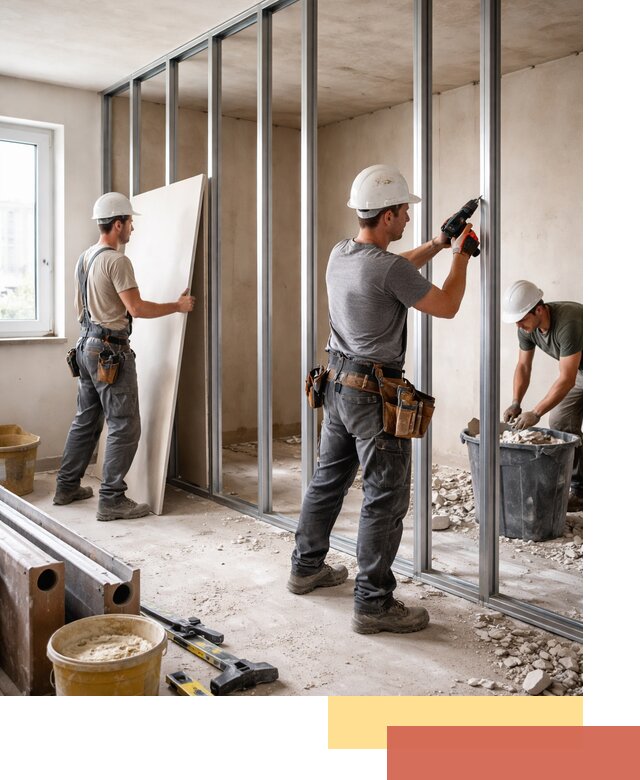 Перенос гипсокартонной перегородки в Алексине профессионально и быстро