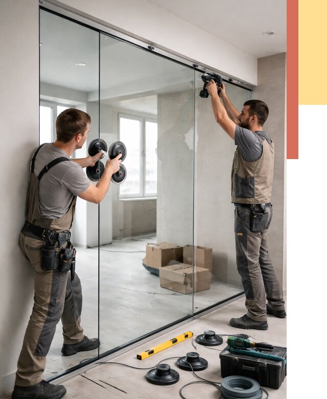 Монтаж стеклянных перегородок в Алексине от 7142 руб. | ОТДЕЛОЧНИК-Лкс