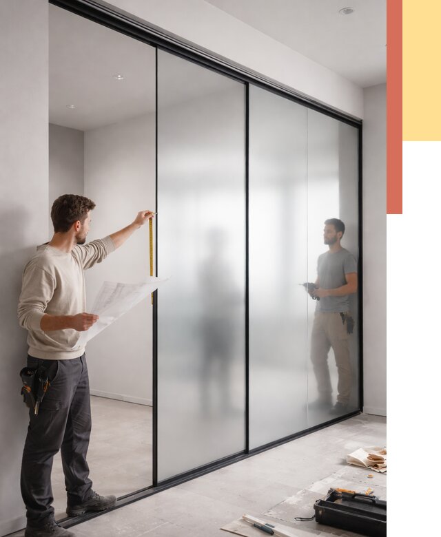 Матовые стеклянные перегородки в Алексине от 9340 руб. — монтаж и установка | ОТДЕЛОЧНИК-Лкс