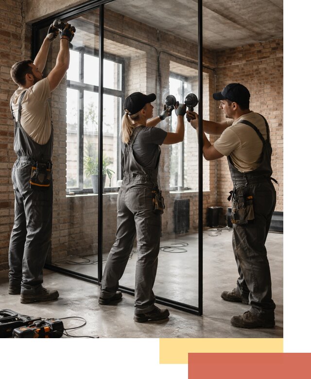 Стеклянные перегородки лофт — изготовление и монтаж в Алексине