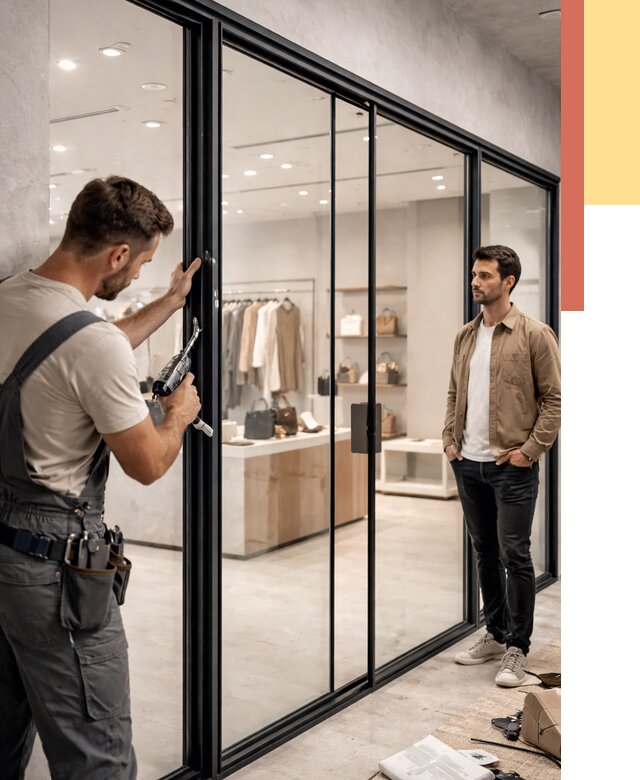 Стеклянные перегородки для магазинов в Алексине от 9010 руб. под ключ | ОТДЕЛОЧНИК-Лкс