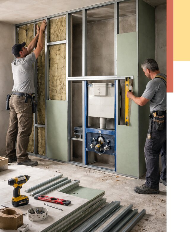 Установка сантехнических перегородок в Алексине от 9340 руб. | ОТДЕЛОЧНИК-Лкс