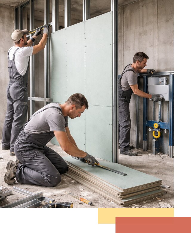 Монтаж и ремонт сантехнических перегородок в Алексине